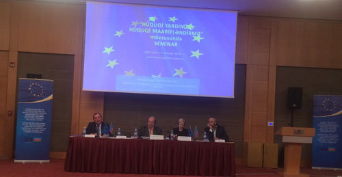 HÜQUQİ YARDIMLA BAĞLI ƏDLİYYƏ NAZİRLİYİ VƏ Aİ-NIN BİRGƏ SEMİNARI KEÇİRİLİB