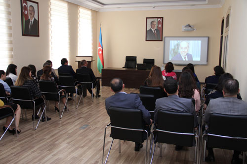 ƏDLIYYƏ AKADEMIYASINDA ÜMUMMILLI LIDER HEYDƏR ƏLIYEVIN DOĞUM GÜNÜ MÜNASIBƏTILƏ TƏDBIR KEÇIRILIB