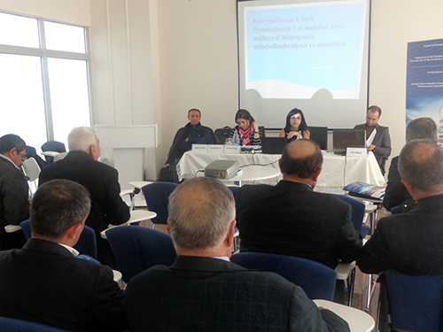 AVROPA ŞURASI VƏ ƏDLİYYƏ AKADEMİYASININ BİRGƏ TƏŞKİLATÇILIĞI İLƏ ŞİRVAN ŞƏHƏRİNDƏ “AVROPA İNSAN HÜQUQLARI KONVENSİYASI VƏ İNSAN HÜQUQLARI MƏHKƏMƏSİNİN PRESEDENT HÜQUQUNUN TƏTBİQİ” ADLI LAYİHƏNİN İCRASI İLƏ BAĞLI VƏKİLLƏR ÜÇÜN KASKAD KEÇİRİLMİŞDİR