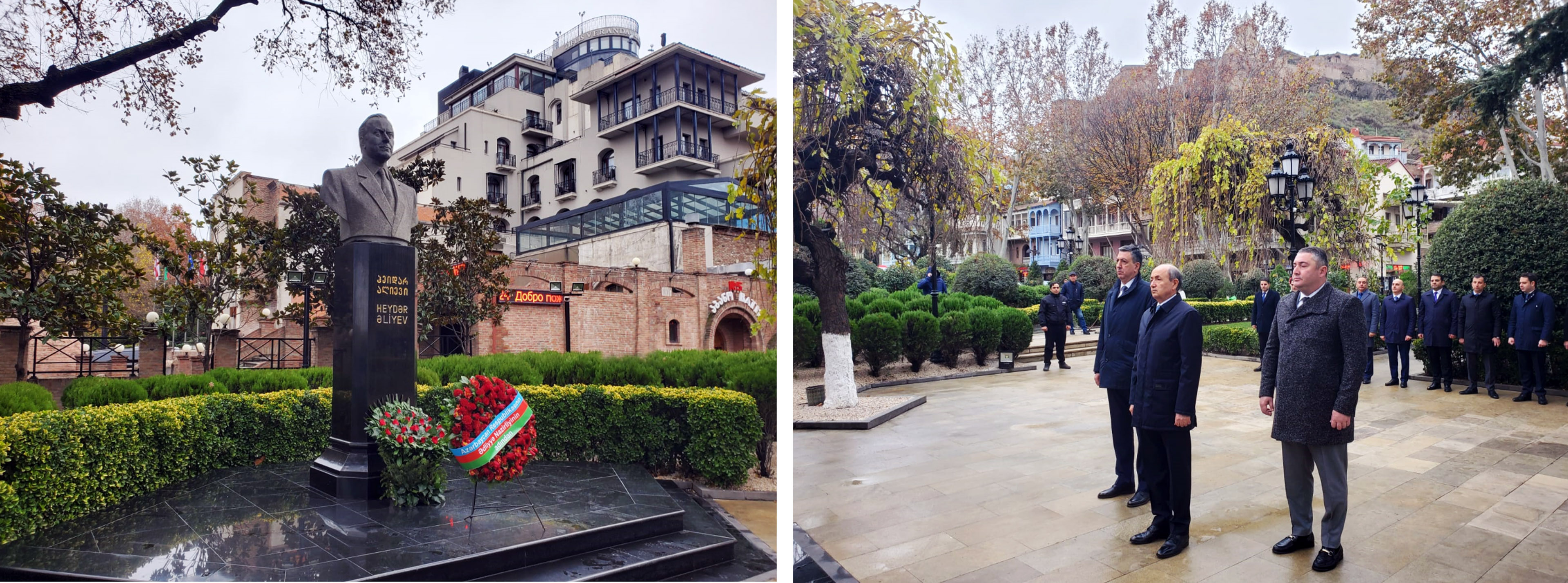 Tbilisidə ulu öndər Heydər Əliyevin abidəsini ziyarət